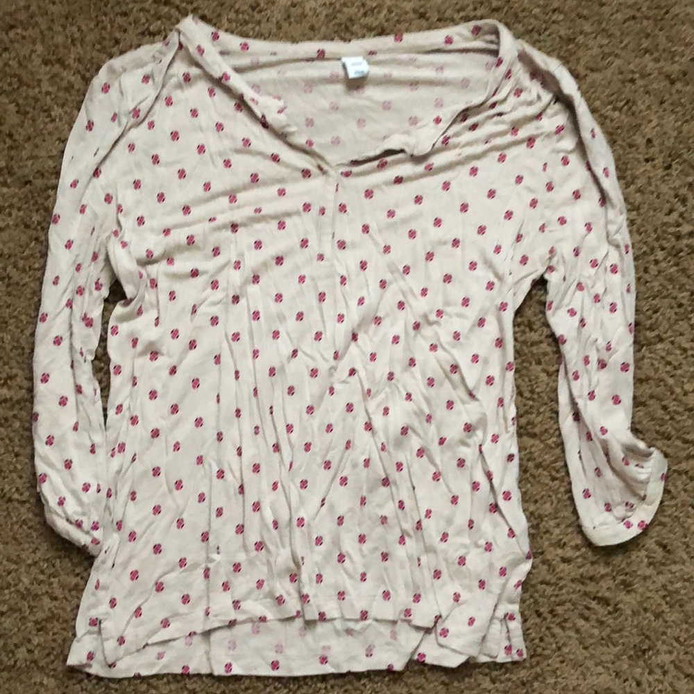 Beige and pink dotted shirt